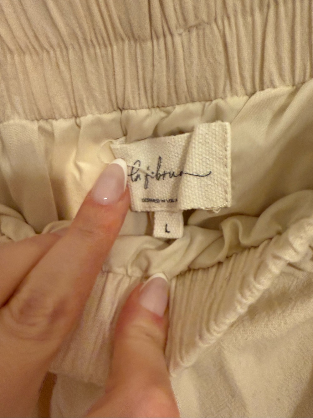In February Cream Tiered Maxi Skirt with Black Trim L - Picture 2 of 3